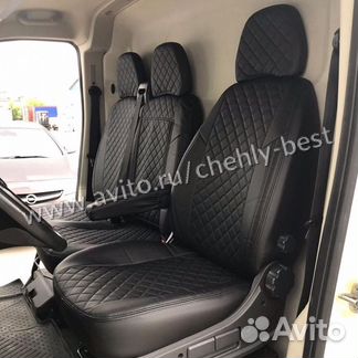 Чехлы Автопилот ромб экокожа чёрная на Фиат Дукато