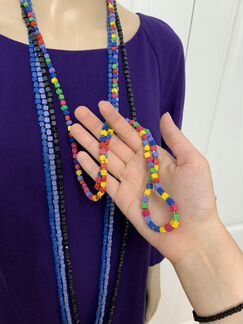 Бусы деревянные