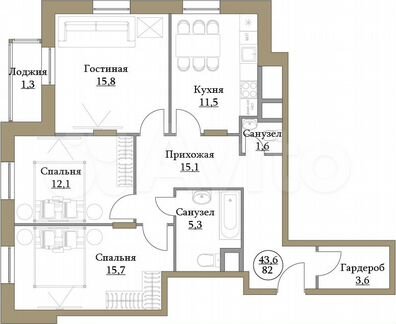3-к квартира, 82 м², 17/17 эт.