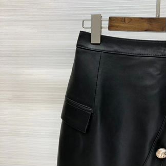 Юбка кожаная Balmain