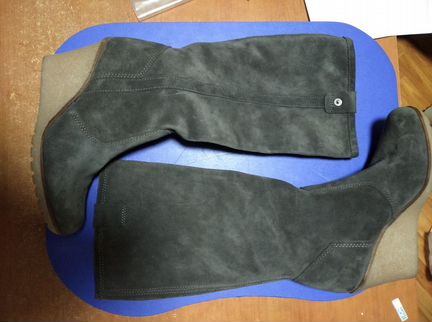 Сапоги замшевые (мышиный цвет)