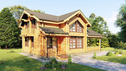 Дом из бруса камерной сушки 9х12м