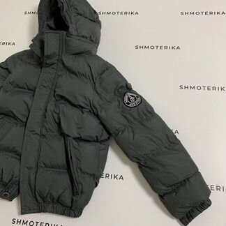 Abercrombie Fitch пуховик серый с малиновым