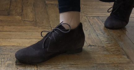 Туфли из натуральной замши, коричневые