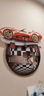 Часы детские настенные новые Феррари