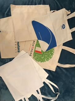 Сумки хлопковые и холщовые, с логотипами и без