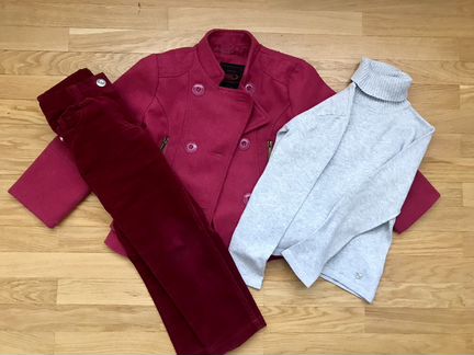 Комплект полупальто, Водолазка и брюки штаны
