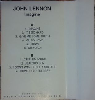 John Lennon - Imagine. Аудиокассета. Зеленоград
