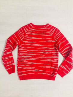 Джемпер свитер красный Зебра люрекс новый