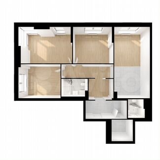 3-к квартира, 94.7 м², 6/13 эт.