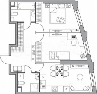 Квартира-студия, 63.3 м², 5/39 эт.