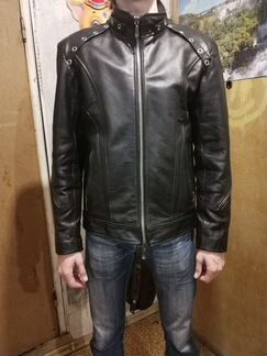 Байкерская кожаная куртка из бычьей кожи