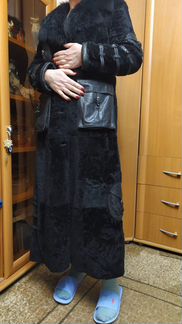 Шуба мутон черная