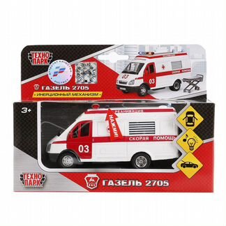 Машина Технопарк Газель Реанимация (свет, звук) (1276-1 ст)