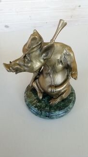 Кабан-охотник, сувенир, статуэтка