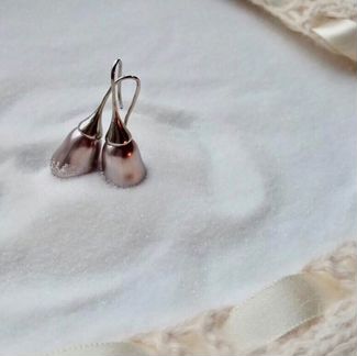 Серьги ручной работы с Майорским жемчугом