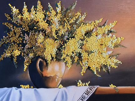 Картина, вышитая лентами