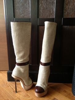 Сапоги текстиль с кожей