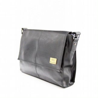 Three-Box сумка через плечо черная экокожа