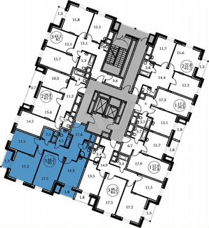 3-к квартира, 90.1 м², 9/17 эт.