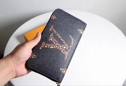 Новый женский кошелек кожа + канва Louis Vuitton