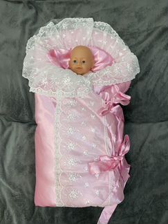 Конверт одеяло на выписку для девочки