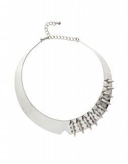 Ожерелье чокер серебристый с шипами ASOS