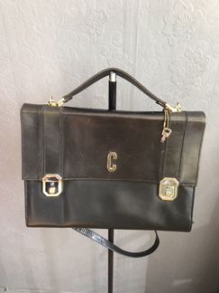 Винтажный кожаный портфель для бумаг