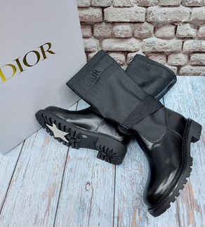 Кожаные ботинки dior на натуральном меху (36-40)