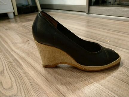 Туфли, босоножки чёрные, натуральная кожа