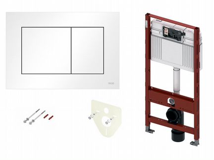 Комплект: инсталляция + белая панель смыва Tece