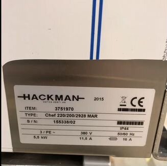 Жарочный комплект Metos Chef 220/200/2928 (новый)