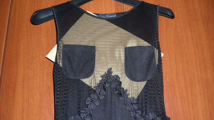 Вечернее платье в пол, стрейч, черное. (Италия)