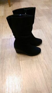 Сапоги женские замшевые зимние на платформе. 38 ра