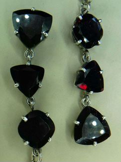 Серебро 925 пробы,Серьги с Турмалинами (Рубеллит)