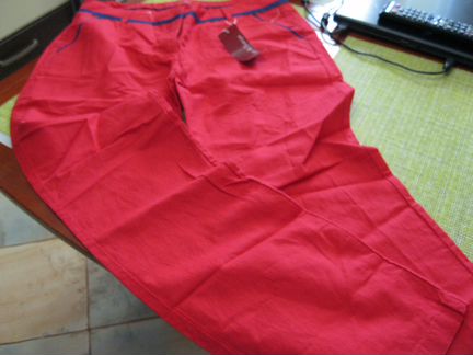 Новые красные брюки хлопок