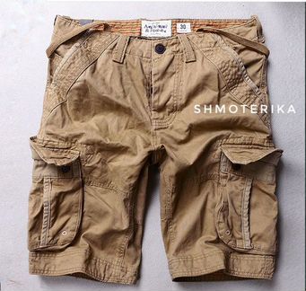 Abercrombie Fitch шорты карго с ремешками бежевые
