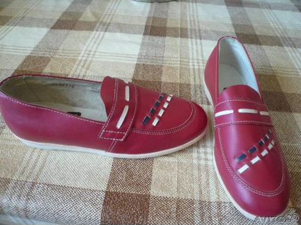 Туфли для дев., кожа, новые, нарядные, р.21 Польша